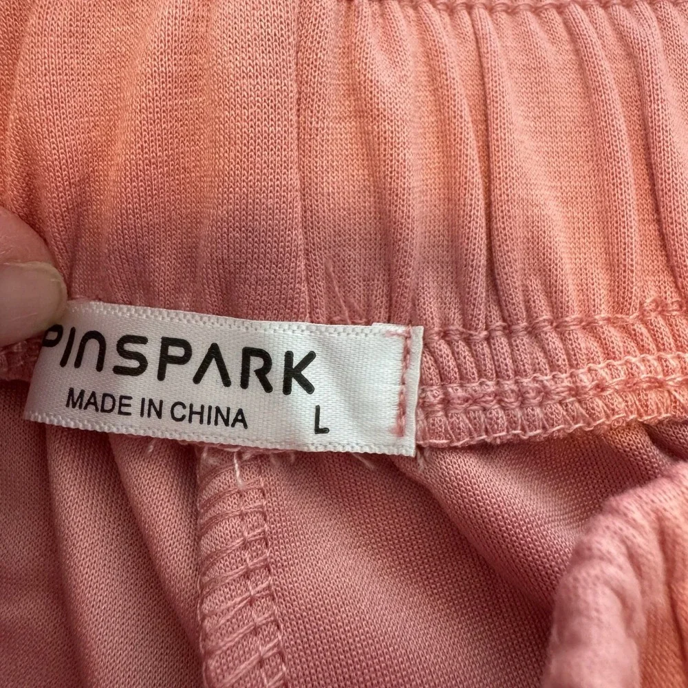 Womens Pink 2‎ Piece Sweatsuit Set Quarter Zip Joggers EcoCosy Large NWT Soft